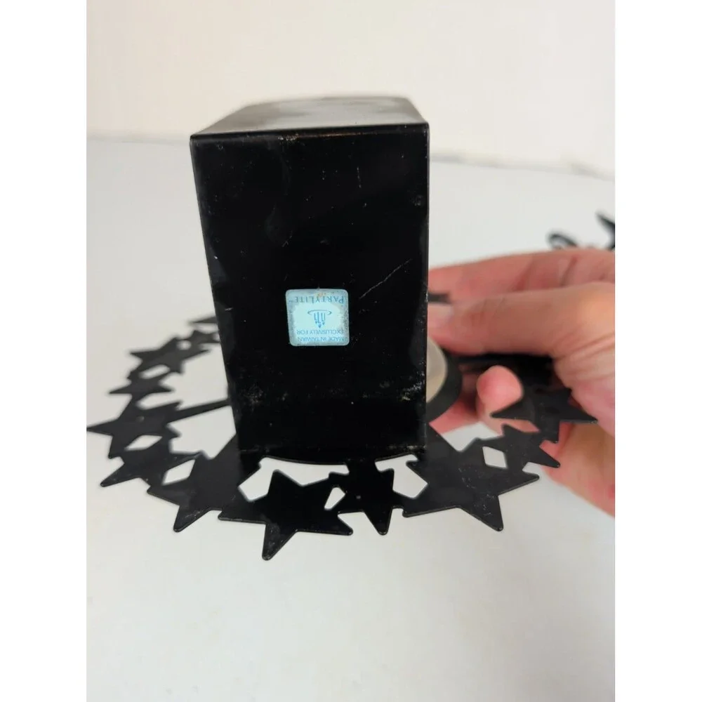 Vintage 90’s PartyLite Celestial Sun & Moon Wall Sconces-Black & Frosted Glass